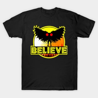Mothman Believe West Virginia Wing Humanoid Moth Retro Vintage Monster Funny T-Shirt